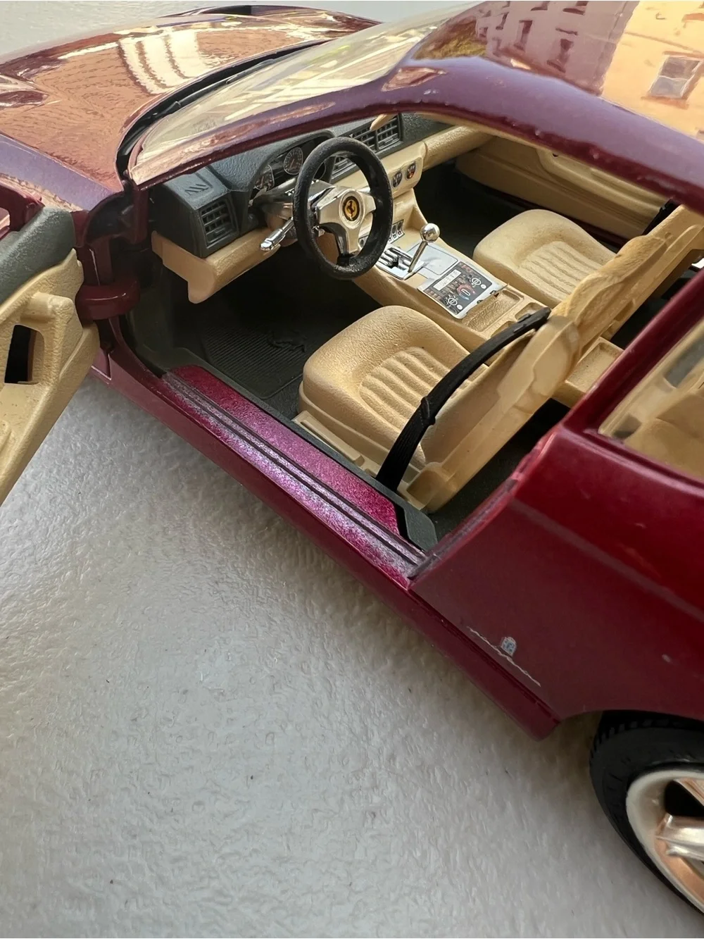 Bburago 1/18 Ferrari 456 GT 1992 Maroon Burgundy Diecast Model Car Italy Vintage